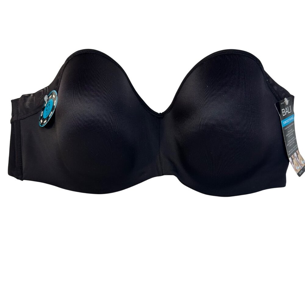NWT Bali Womens Smoothing Strapless Bra 8-Way 42C Hidden Underwire Black No-Slip